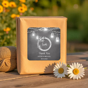 Adesivo Quadrado Mala Preta Branca Mason Jar Chalkboard