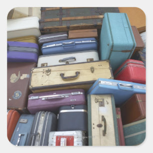 Adesivo Quadrado Malas de viagem empilhadas