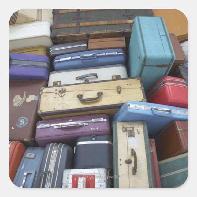 Adesivo Quadrado Malas empilhadas (Frente)