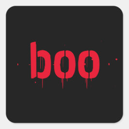 Adesivo Quadrado Maldito negro vermelho do Halloween assustador