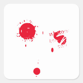 Adesivo Quadrado Maldito sangue vermelho do Halloween favores assus