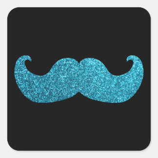 Adesivo Quadrado Malgaxe Azul (Faux Glitter Graphic)