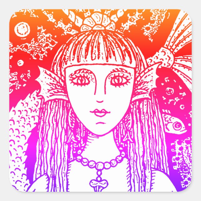 ADESIVO QUADRADO MALHA GÓTICA, SEIO NEGRO FANTASY WHIMSY (Frente)