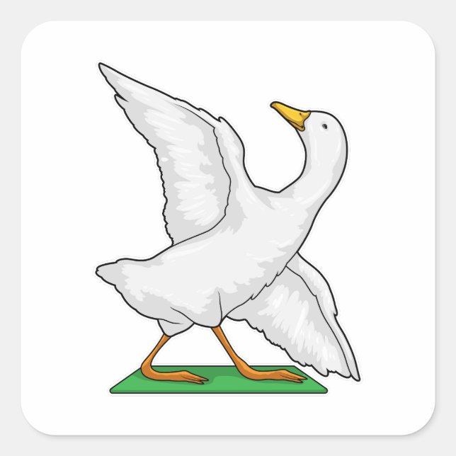 Adesivo Quadrado Malhação de Meditação de Yoga Duck (Frente)