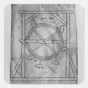 Adesivo Quadrado Malhos e roda do movimento suposta perpétuo