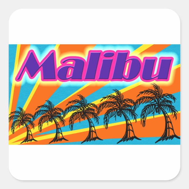 Adesivo Quadrado Malibu 5 Palm Trepadores (Frente)