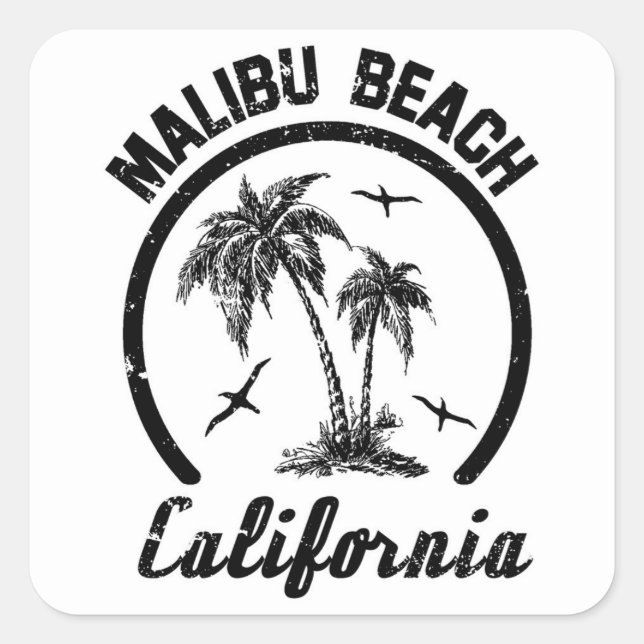Adesivo Quadrado Malibu Beach (Frente)