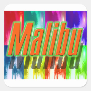 Adesivo Quadrado "Malibu" Colorida Palms Sticker