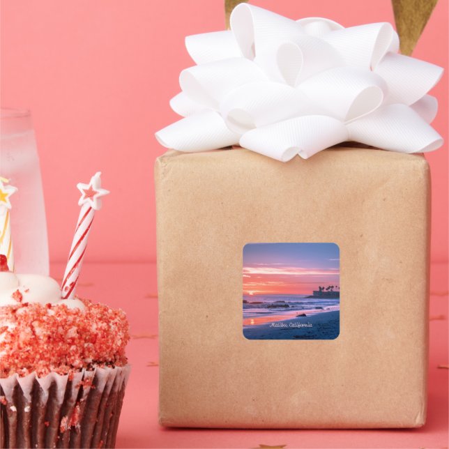 Adesivo Quadrado Malibu, fotografia pitoresca da CA (Festa)