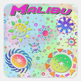 Adesivo Quadrado Malibu Seven Suns & Energy Sticker