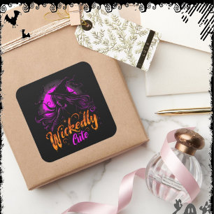 Adesivo Quadrado Malignamente Fofo ExDesigner Halloween