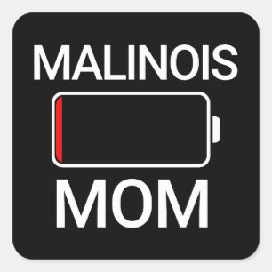 Adesivo Quadrado Malinois Mãe Baixo Bateria Telefone Engraçado
