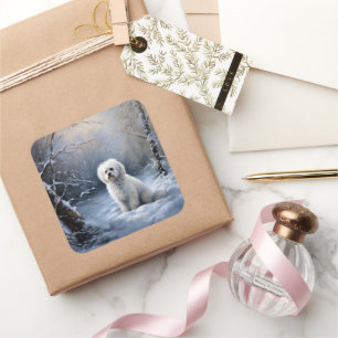 Adesivo Quadrado Maltês Deixe-o nevar no Natal