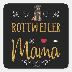 Adesivo Quadrado Mamã do amor rottweiler