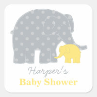 Mama e Bebê Elefante Chuva Amarela