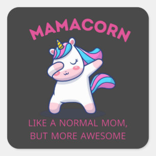 Adesivo Quadrado Mama Unicorn Fan Club