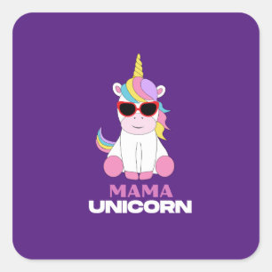 Adesivo Quadrado Mama Unicorn Magic Squad