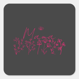 Adesivo Quadrado Mama wildflowers Floral gift