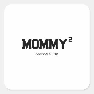 Adesivo Quadrado Mamãe com o nome das crianças personalizado