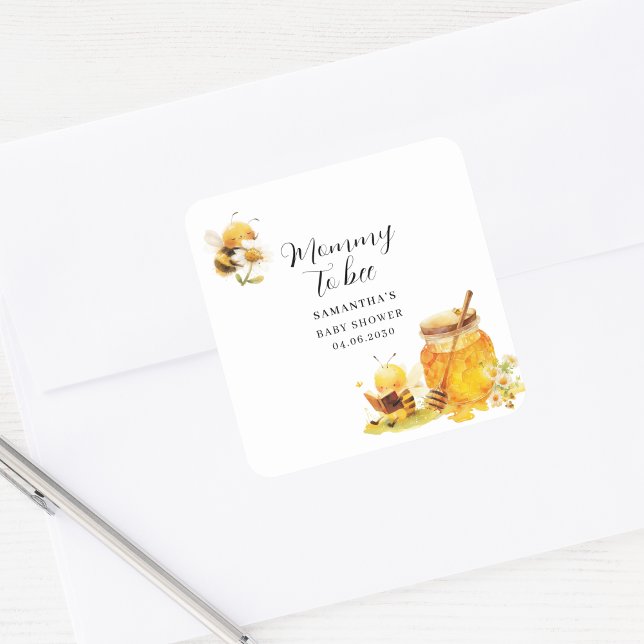 Adesivo Quadrado Mamães Para Serem Chás de fraldas Neutros Ao Gêner (Criador carregado)