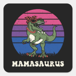 Adesivo Quadrado Mamasaurus Engraçado Dinossauro da Bandeira Bissex