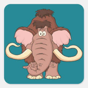 Adesivo Quadrado Mammoth Woolly dos desenhos animados