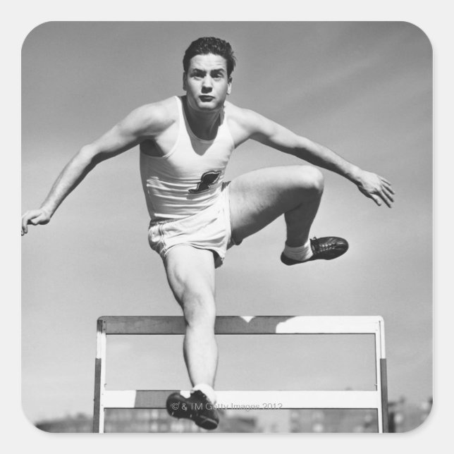 Adesivo Quadrado Man Hurdling (Frente)