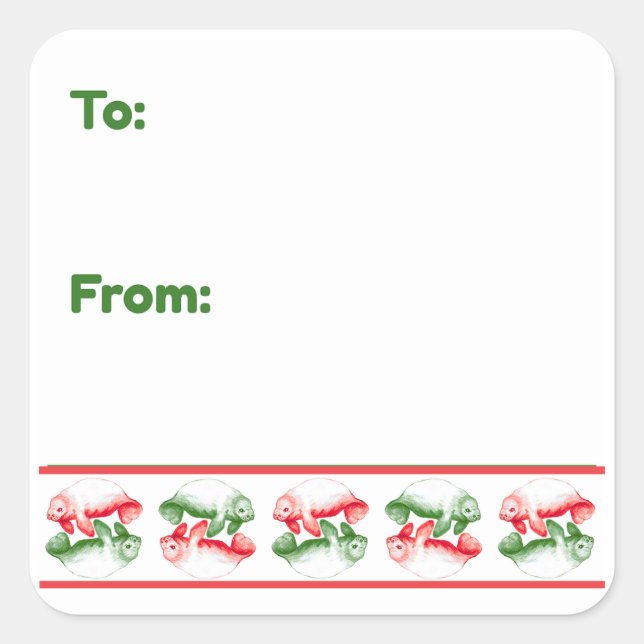 Adesivo Quadrado Manatee Holiday (Frente)