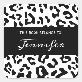 Adesivo Quadrado Mancha-leopardo branca e negra