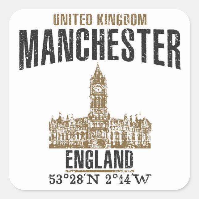 Adesivo Quadrado Manchester (Frente)