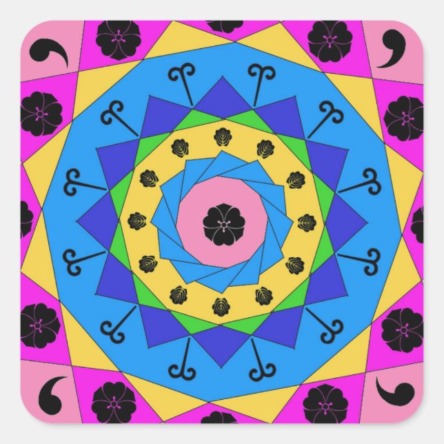 Adesivo Quadrado Mandala (Frente)
