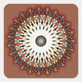 Adesivo Quadrado Mandala de cobre rica