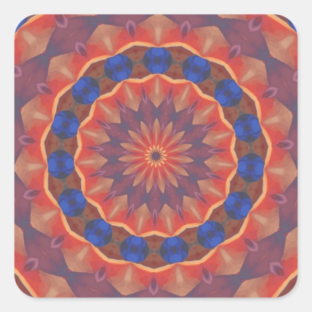 Adesivo Quadrado Mandala de Diversidades Infinitas (Frente)