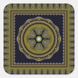 Adesivo Quadrado Mandala de padrão fractal fabuloso