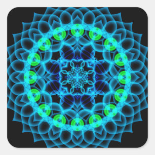 Adesivo Quadrado Mandala etéreo de Lotus