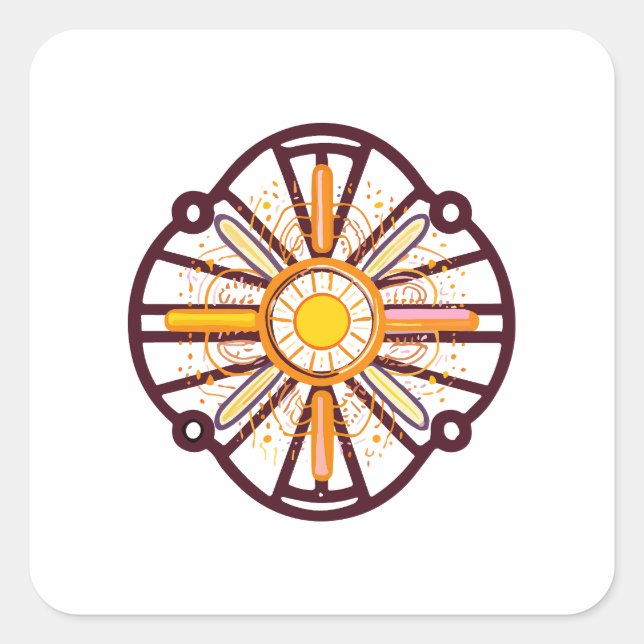 Adesivo Quadrado mandala Lumber flagmandala Caneta (Frente)