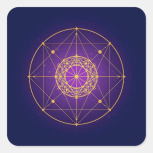 Adesivo Quadrado Mandala Sagrado Celestial – Geometria Mística