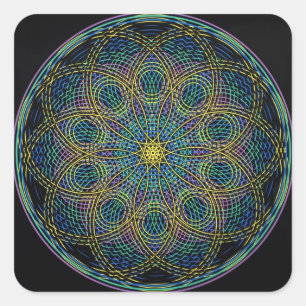 Adesivo Quadrado Mandala sagrado da geometria: Sinceridade - mão