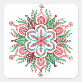 Adesivo Quadrado Mandala Snowflakers de Natal