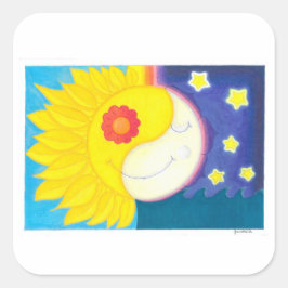Adesivo Quadrado Mandala: Solflor e Luaflor