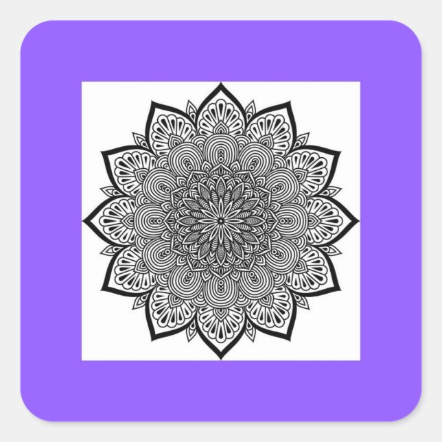 Adesivo Quadrado Mandala Square Sticker (Frente)