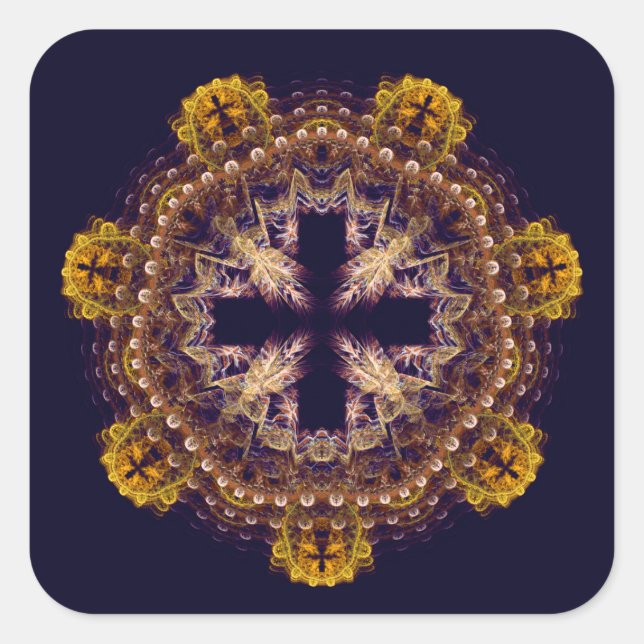 Adesivo Quadrado Mandala transversal frontal (Frente)