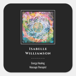 Adesivo Quadrado Mandala Zen Reiki Yoga Massagem Sagrada Espiritual