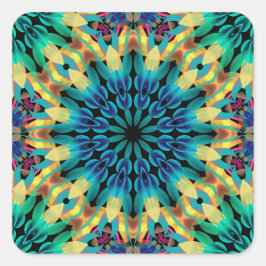 Adesivo Quadrado Mandalas de Formas Geométricas Coloridas