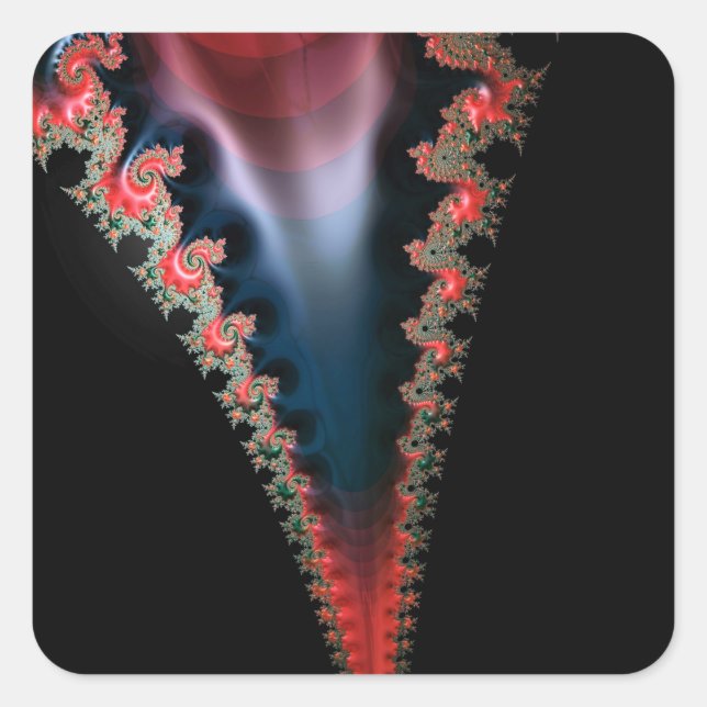 Adesivo Quadrado Mandelbrot Zip Sticker (Frente)