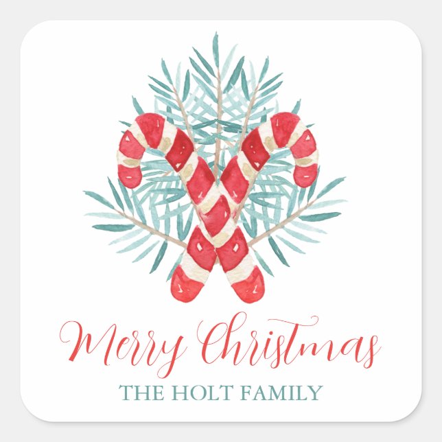 Adesivo Quadrado Mandioca de Natal com Aquarela (Frente)