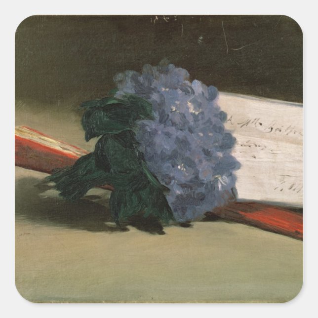 Adesivo Quadrado Manet | Buquê de violetas, 1872 (Frente)