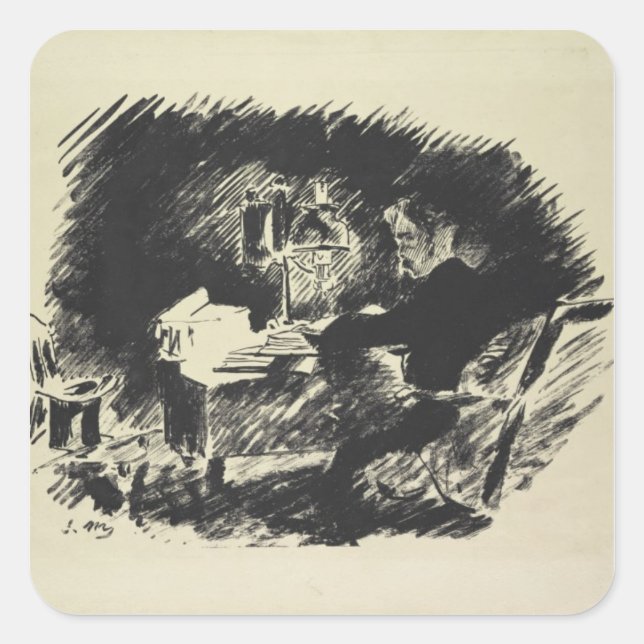 Adesivo Quadrado Manet | Le Corbeau , 1875 (Frente)