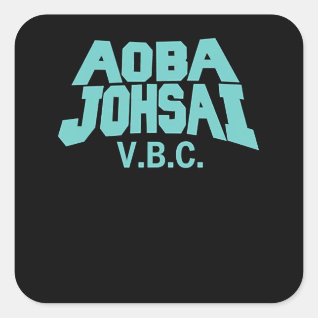 Adesivo Quadrado Manga de Animação de Prática de Voleibol Teal (Frente)