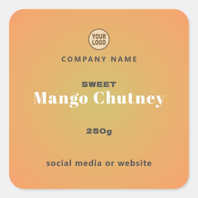 Adesivo Quadrado Mango Chutney Square Sticker (Frente)